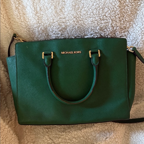 Michael Kors Forest Green Satchel - Picture 1 of 4